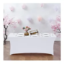 Toalha De Mesa Malha Lycra 180 X 75cm Retangular Festa Buffe Cor Branco Branco Foto  mini 1