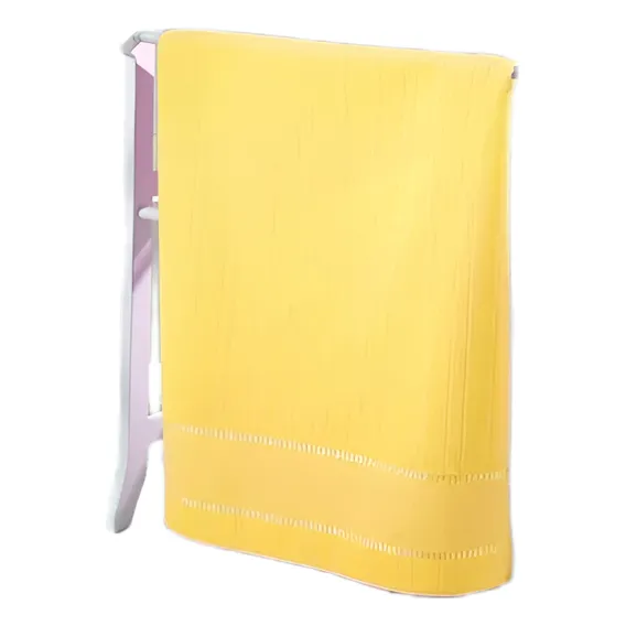 Toalha De Rosto Bella Döhler Macia Aveludada Velour Bordar Cor Amarelo Foto 1
