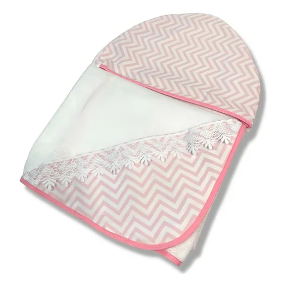 Toalha Infantil Com Capuz Toalha Para BebĂȘ Toalha De Banho Cor chevron rosa Foto 1