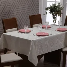 Toalha Mesa Jacquard 4 Lugares Cores Luxo Cor Palha Foto mini 1