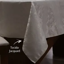 Toalha Mesa Jacquard 4 Lugares Cores Luxo Cor Palha Foto mini 3
