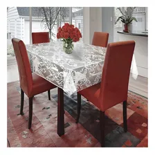 Toalha Mesa Linha Renda Quadrada 1,40x1,40m 100% Poliéster Cor Branco Foto  mini 1