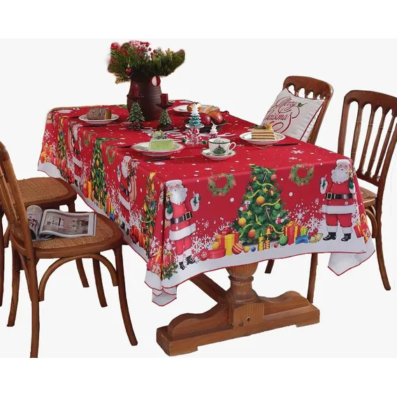 Toalha Mesa Natal Natalina Decorativa Retangular 10 Lugares Foto 1