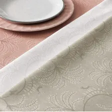 Toalha Mesa Quadrada 4 Lugares Jacquard Melli Bege Karsten Foto mini 2