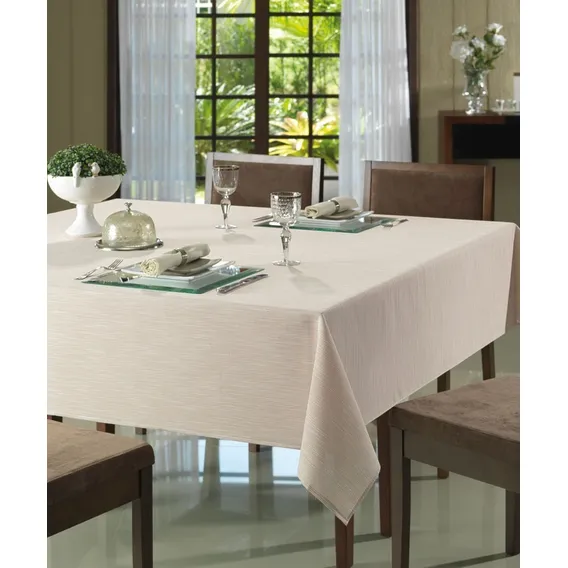 Toalha Mesa Quadrada 8 Lugares Döhler Clean Passion 2,0x2,0m Cor Bege Foto 1