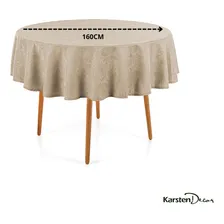 Toalha Mesa Redonda 4 Lugares Jacquard Dominic Marrom Foto mini 4