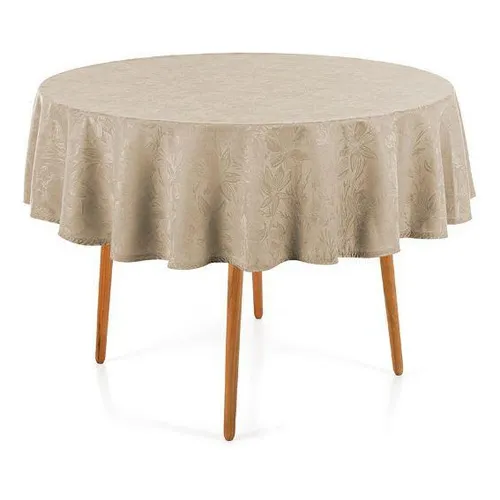Toalha Mesa Redonda 4 Lugares Jacquard Dominic Marrom Foto 1