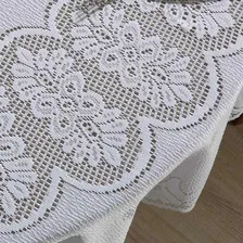 Toalha Mesa Redonda 8 Lugares Renda Arabesco 180cm Branca Foto mini  2