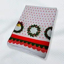 Toalha Mesa Redonda Natal 4 Lugares Oxford Estampada Ceia Cor Branco Foto mini 2