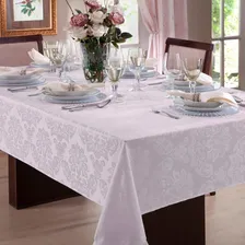 Toalha Mesa Sala Jantar Retangular Jacquard Cinza 4 Lugares Foto  mini 1