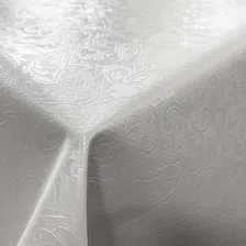 Toalha Mesa Térmica Impermeável Pvc Condessa Branco 140x220 Foto  mini 1