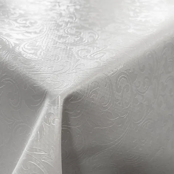 Toalha Mesa Térmica Impermeável Pvc Condessa Branco 140x220 Foto 1
