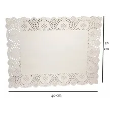 Toalha Papel Rendada Retangular 30x40 Cm Doilie 100 Unidades Foto mini 1