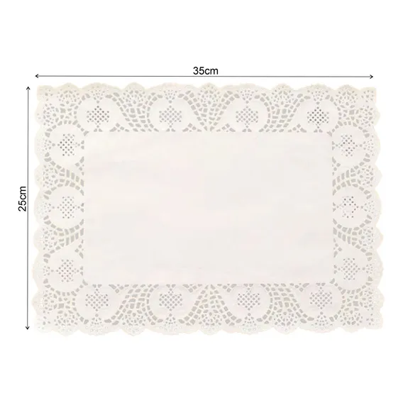 Toalha Papel Rendado 25x35cm Branca - 100 Unidades Foto 1