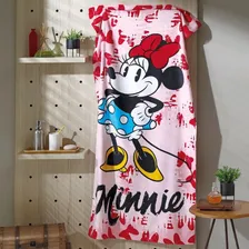 Toalha Praia Banho Infantil Algodão Aveludada Minnie Rosa Foto mini 2