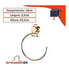 Toalheiro Argola Porta Toalha Ventosa Dourado Future 3136 Foto mini 4