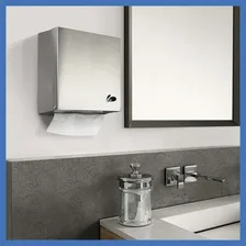Toalheiro Dispenser Quadra Inox Escovado Papel Toalha Biovis Foto mini 3
