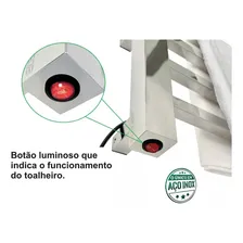 Toalheiro Térmico Inox Elétrico Cromado Para 1 Toalha Puxadores Online Foto mini  3