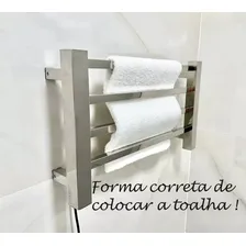 Toalheiro Térmico Inox Elétrico Cromado Para 1 Toalha Puxadores Online Foto mini 4
