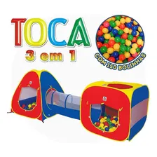 Toca Barraca Infantil 3 Em 1 Com TĂșnel Colorida 150 Bolinhas Foto mini 1