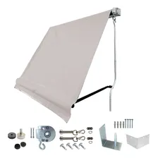 Toldo 2 Em 1 Retrátil Casa Completo 1,20x2,30 Tubos + Braços Cor Toldo Retrátil 2em1 Areia Foto mini 1