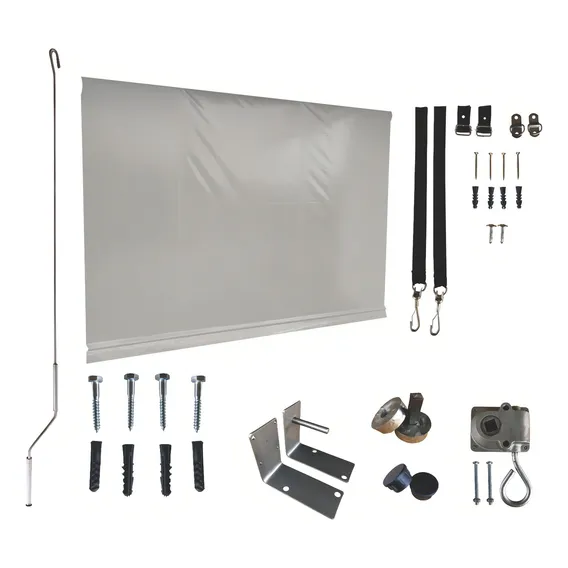 Toldo Cortina Para Área Externa Varandas 4,70 X 2,50 Kit Cor Cinza Foto 1