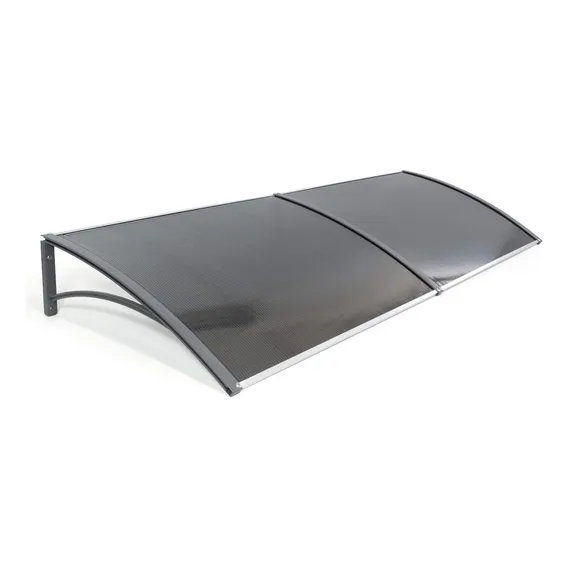 Toldo Lufiara 120cm x 50cm Toldo em Policarbonato Modular Completo Para Portas E Janelas - Cinza Fume Foto 1