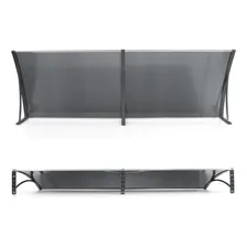 Toldo Lufiara 120cm x 50cm Toldo em Policarbonato Modular Completo Para Portas E Janelas - Cinza Fume Foto mini  3