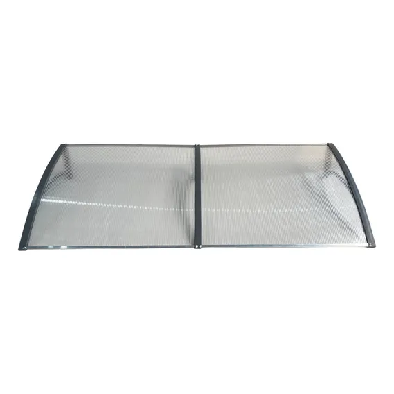 Toldo Lufiara 120cm x 50cm toldo em policarbonato modular completo para portas e janelas cinza ttranslúcido Foto 1
