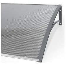 Toldo Lufiara 120cm x 50cm toldo em policarbonato modular completo para portas e janelas cinza ttranslúcido Foto mini  2