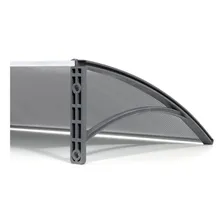 Toldo Lufiara 120cm x 50cm toldo em policarbonato modular completo para portas e janelas cinza ttranslúcido Foto mini  3