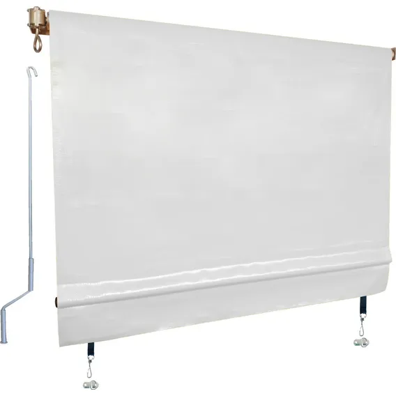 Toldo Retrátil Cortina Impermeável Com Tubos Cor Branco Foto 1