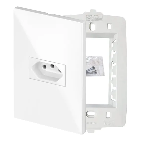 Tomada 20 Ampéres Elétrica Branco Brilho Gloss Recta Blux Foto 1