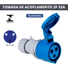 Tomada Acoplamento Ind 2p+t 32a 220-250v 6h Tramontina Cor Tomada Acoplamento AZUL Foto mini  2