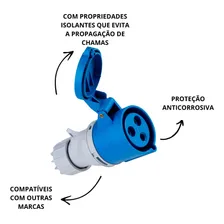 Tomada Acoplamento Ind 2p+t 32a 220-250v 6h Tramontina Cor Tomada Acoplamento AZUL Foto mini  3