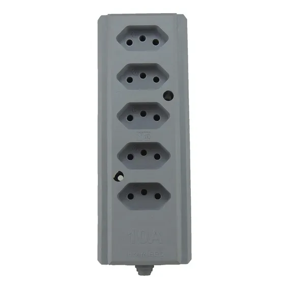 Tomada Barra Interneed (h) Quintupla 10a 2 Polos +terra Cinz Foto 1