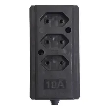 Tomada Barra Interneed Tripla 10a 2 Polos Preta 69034 Foto  mini 1
