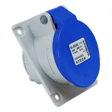 Tomada Blindada Embutir Azul 2p+t 16a 200/250v 6h Steck Foto  mini 1