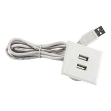 Tomada C/ 2 Usb Renna Embutir Mesa/sofá Pop Cinza Quad 2,1 A Foto mini 1