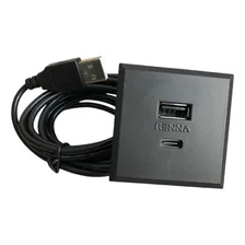 Tomada C/ 2 Usb Renna Embutir Mesa/sofá Pop Preta Quad 2,1 A Cor Preto Foto mini 1