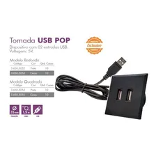 Tomada C/ 2 Usb Renna Embutir Mesa/sofá Pop Preta Quad 2,1 A Cor Preto Foto mini 3