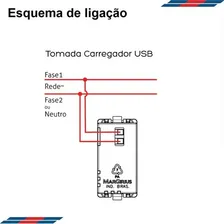 Tomada Carregador Celular Usb Movel Margirius 110v 220v Mdf Cor Preto Foto mini 3