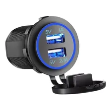 Tomada Carregador Usb Veicular Carro 2 Saídas 1.0a E 2.1a Cor Azul Foto mini 1
