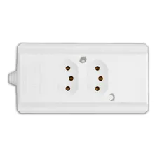 Tomada Dupla 10a/20a Régua P/ Extensão 2p+t Tripolar Cinza Cor Branco Foto mini  3