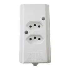 Tomada Dupla 10a/20a Régua P/ Extensão 2p+t Tripolar Cinza Cor Branco Foto  mini 1