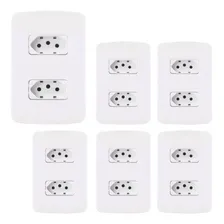 Tomada Dupla 10a 2p+t 250v Conjunto 4x2 - Kit 6 Unidades Foto  mini 1