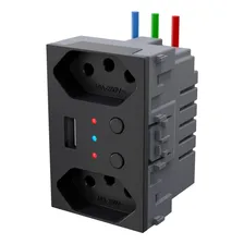 Tomada Dupla Com Usb Smart Wi-fi Whome Refinatto Preto Foto mini 2