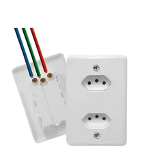 Tomada Dupla Monoblocos Separados 2p+t 10a 250v Ilumi Cor Branco Foto  mini 1