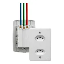 Tomada Dupla Monoblocos Separados 2p+t 10a 250v Ilumi Cor Branco Foto mini 4