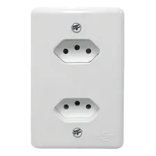 Tomada Dupla Monoblocos Separados 2p+t 10a 250v Ilumi Cor Branco Foto mini  2